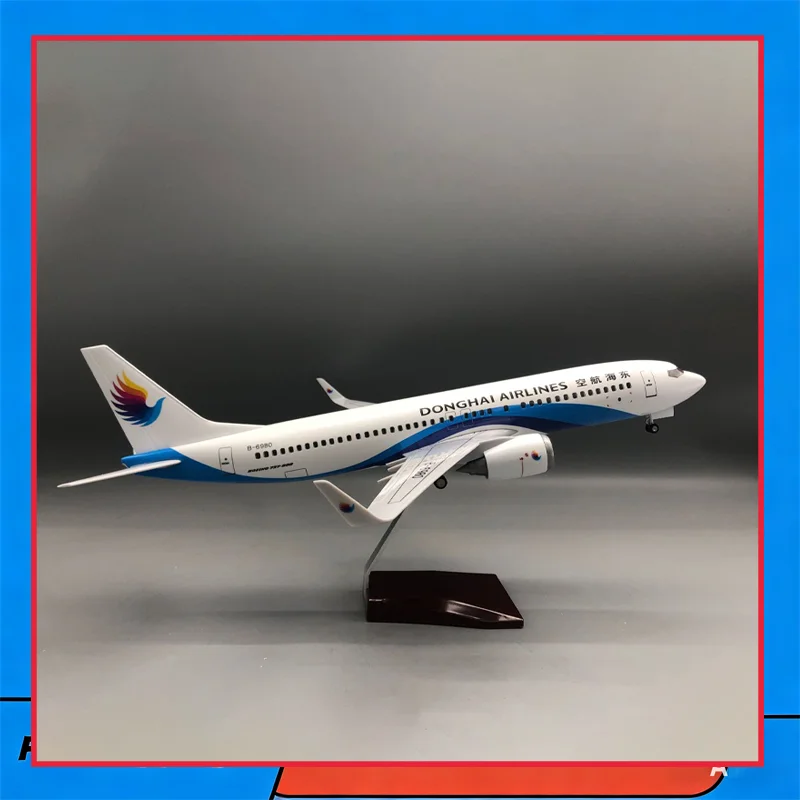 

47cm Bo-Eing 737 Donghai Airlines Aircraft Model Realistic Static Airplane Model With Led Lights & Wheels Aviation Collection D