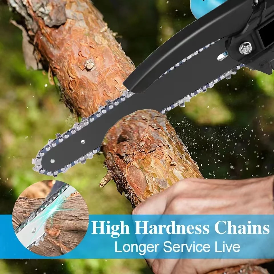 8 Inch Electric Chain Saw Handheld Portable Chainsaw Tree Wood Cutter Pruning Garden Power Tool Compatible Makita 18V Battery