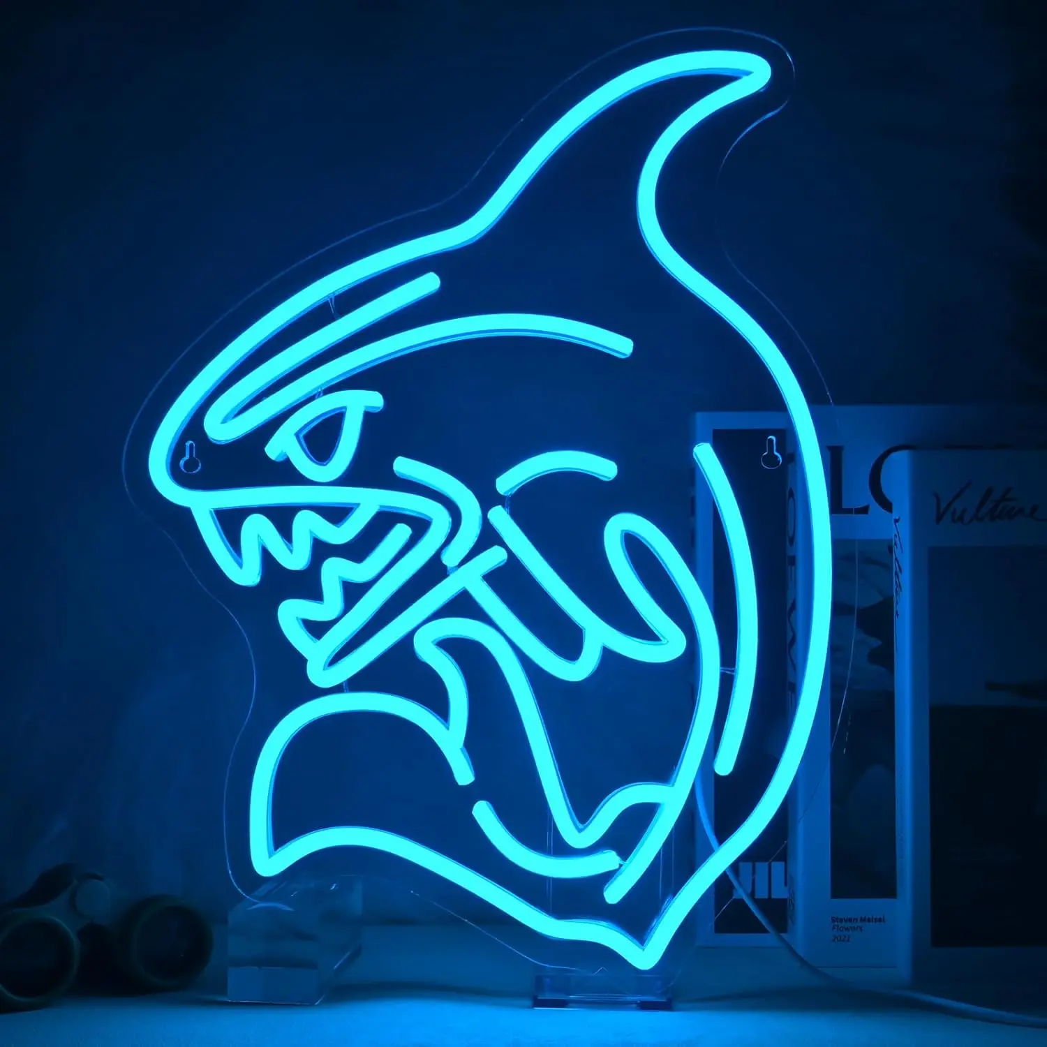 

Shark Neon Sign Blue Led Neon Lights for Wall Decor Light Up Signs For Boy Gaming Living Room Children's Bedroom Home Bar Club B