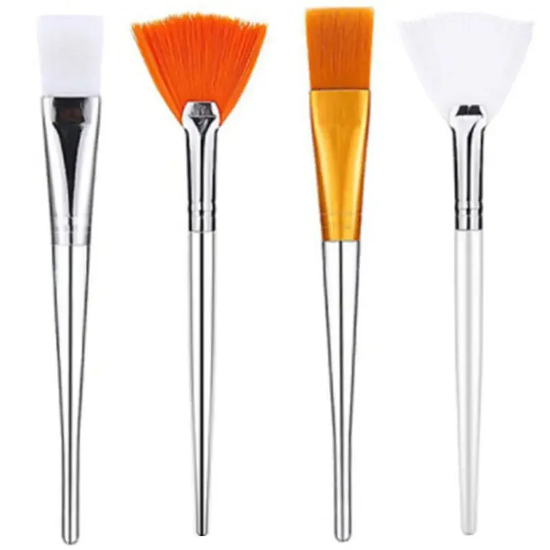 

4pcs Face Mask Brush Set Includes Soft Fan Facial Brushes Acid Applicator Brush Makeup Tools For Eyelash Mask Mixed Cream