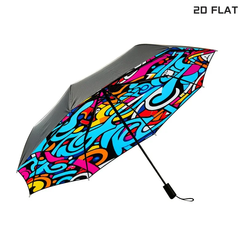 8-bone Foldable Umbrella Automatic Umbrella Sunny Umbrella Interior Printed Fashionable Umbrella