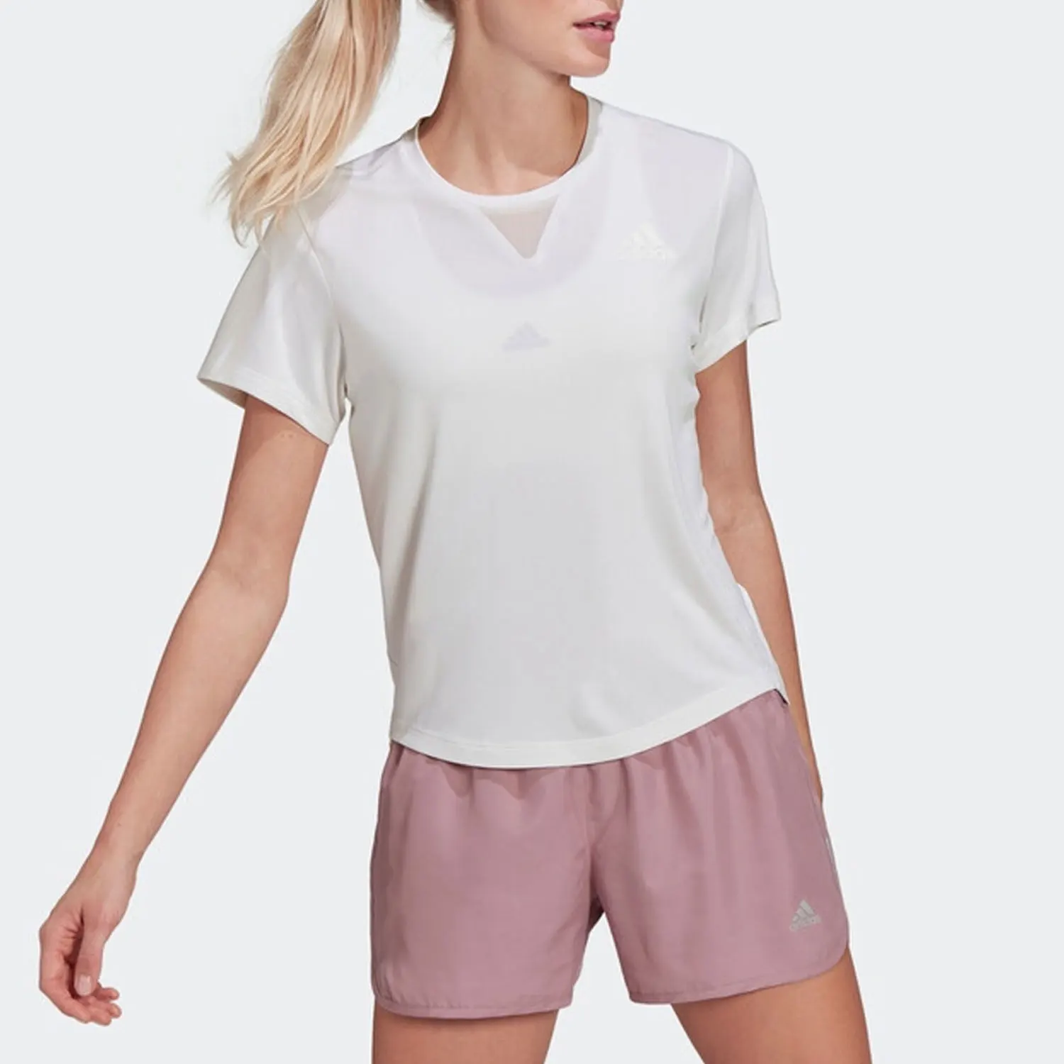 

Adidas Women's Summer Breathable Sweat-Wicking Short-Sleeve T-Shirt HD9768