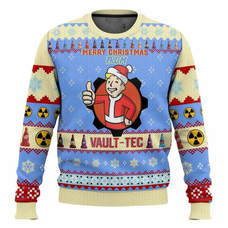 Fallout Vault Tec Frohe Weihnachten Hässliches Weihnachtsgeschenk 2026 Neue Herren- und Damenmode Lässige Sweatshirts