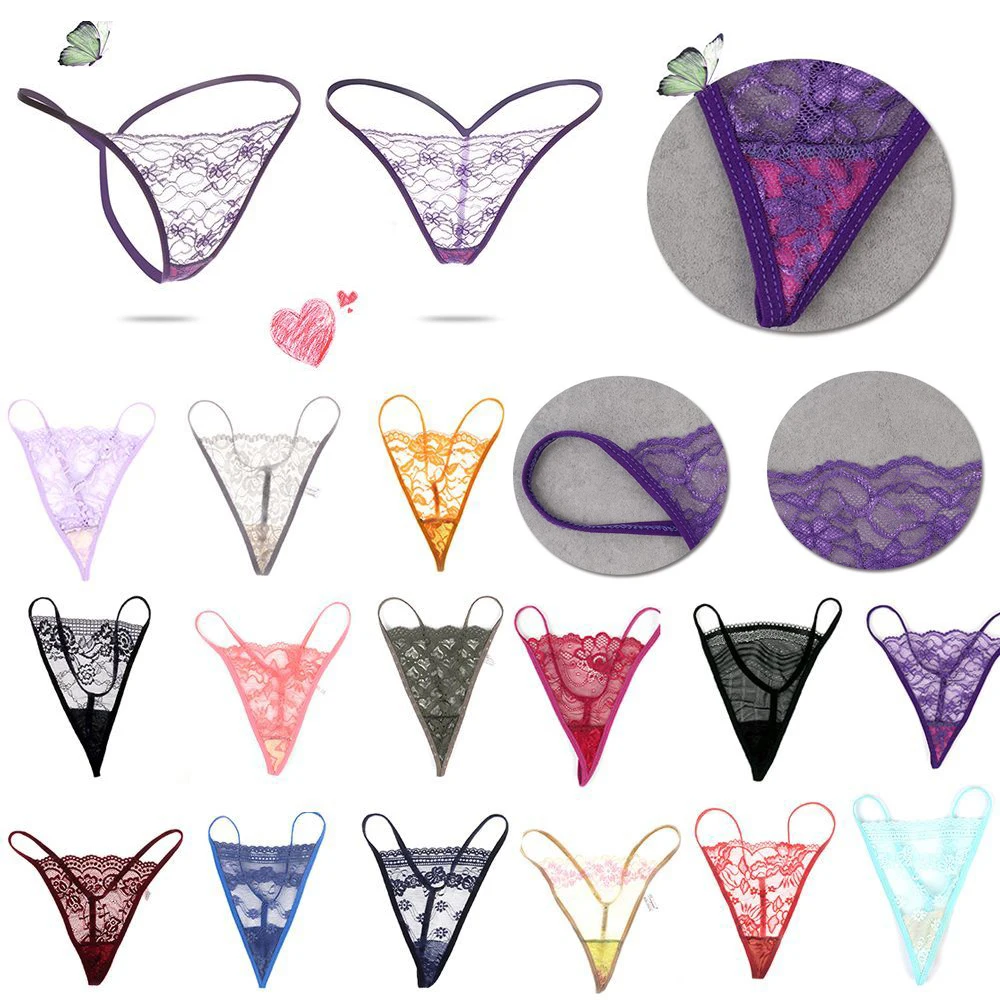 

10Pcs/set New Sexy Lace Underwear Wholesale Women's Mini Briefs Thong Low-Rise Underwear G-string T-back Lots Bulk Color Random