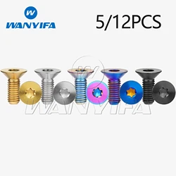 Wanyifa Titanium Bolt M6/M8 Length 15 20mm Torx Flat Countersunk Head Screw Inside Plum Blossom Bike Modification Screws 5/12PCS