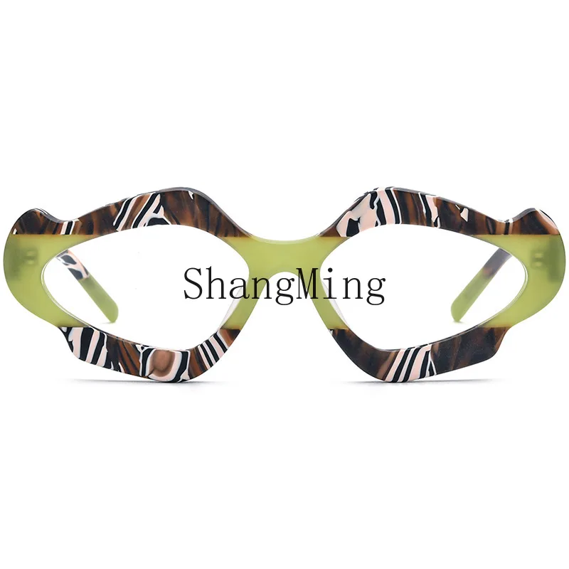 

DSA multi-color matte material personalized plate cat eye glasses frame men's and women's glasses frame decoration