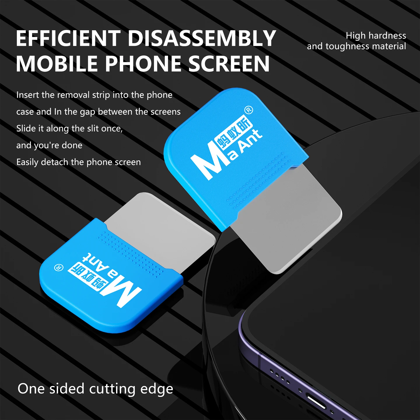 MaAnt M065 Phone Repair Pry Tool, Curved Screen Disassembly Blade for iPhone, iPad & Android