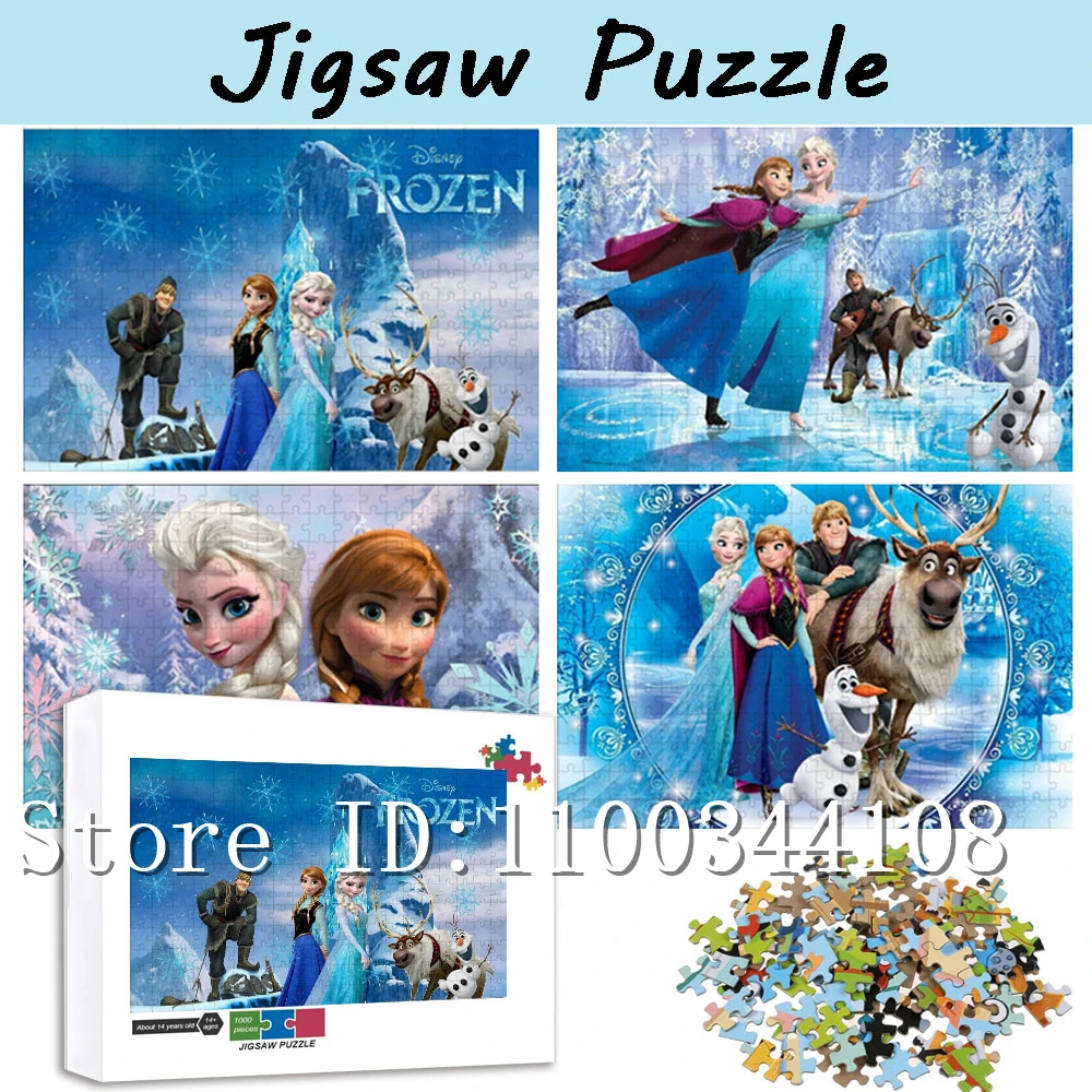 Disney Movie Frozen Puzzles for Adults Decompressing Toys Anime Cartoon Jigsaw Puzzles Parent-Child Interactive Handmade Toys