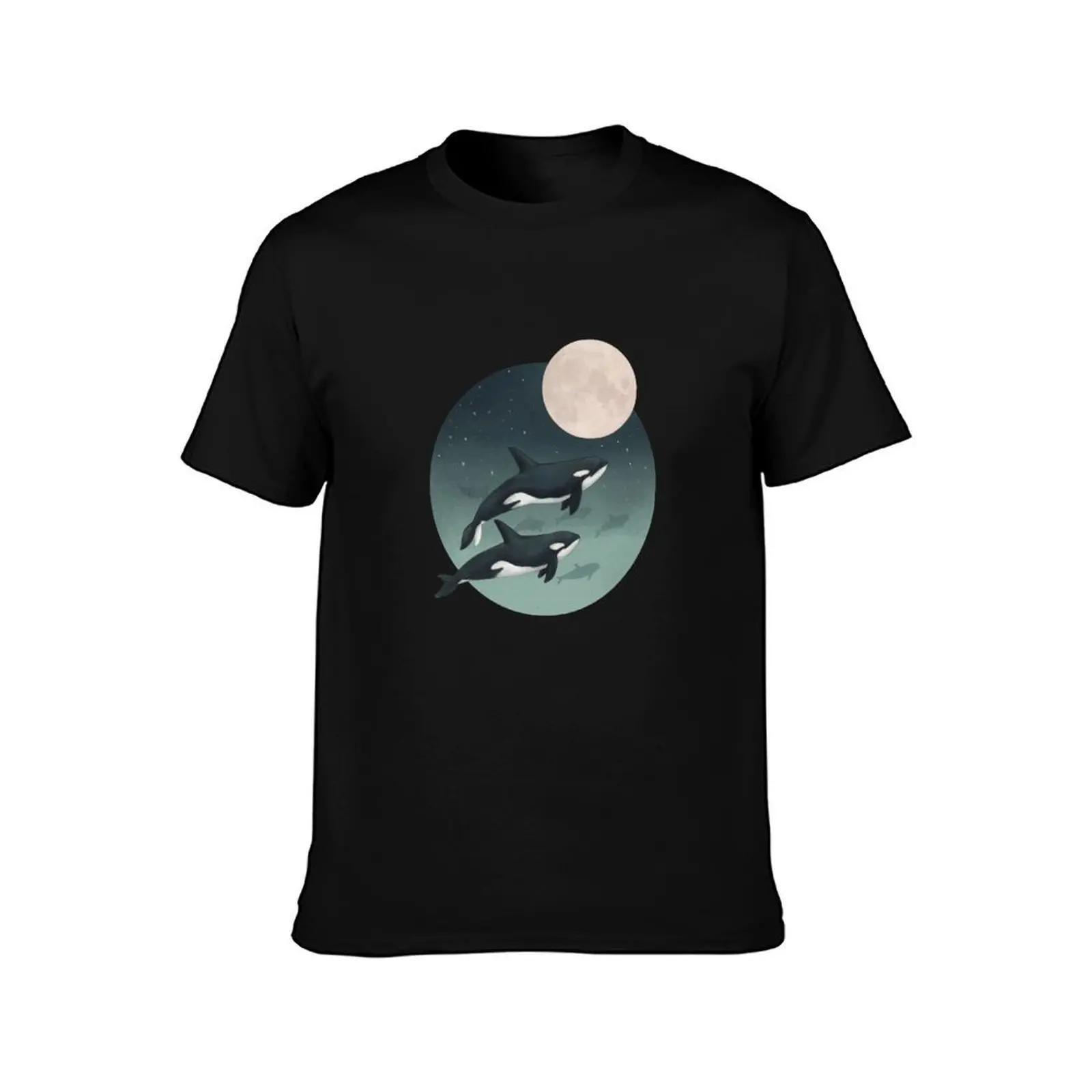 moonlight caravan // orcas T-Shirt Casual Simple Design Short Sleeve Shirt T-Shirt
