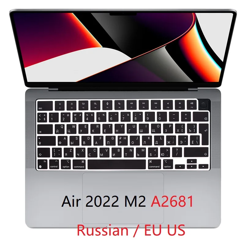 

Soft TPU Skin for Macbook Air 13 M2 2022 A2681 Russian EU US Keyboard Cover for Macbook Air M2 A2681 Keyboard Protector Skin