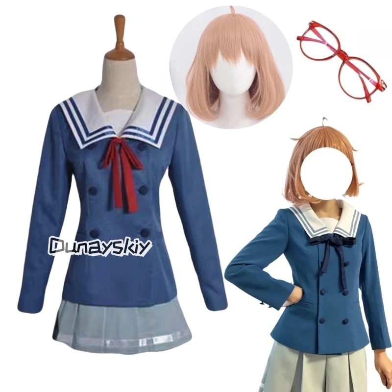 

Аниме Cos Kuriyama Mirai Косплей Nase Mitsuki Костюм Партия Униформа Очки Jirai Kei Полный комплект Женский школьный костюм JK