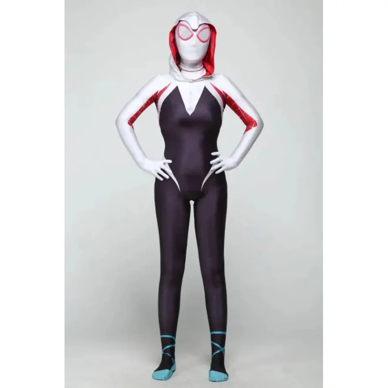 3D Print Spandex Zentai Costume For Halloween Carnival Cosplay Female Supergirl Suit Woman BS7679