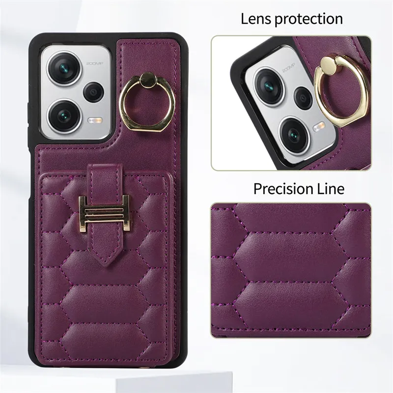 Long Lanyard Vertical Flip Leather Phone Case for XiaoMi RedMi Note 12 Pro 5G 11 11S 12C Wallet Card Metal Back Cover Coque Etui