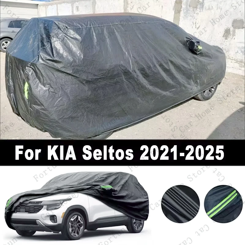 

Full Car Covers Custom Fit for KIA Seltos 2021-2025 Waterproof All Weather for Automobile Rain Snow Sun Protection Outdoor 2023