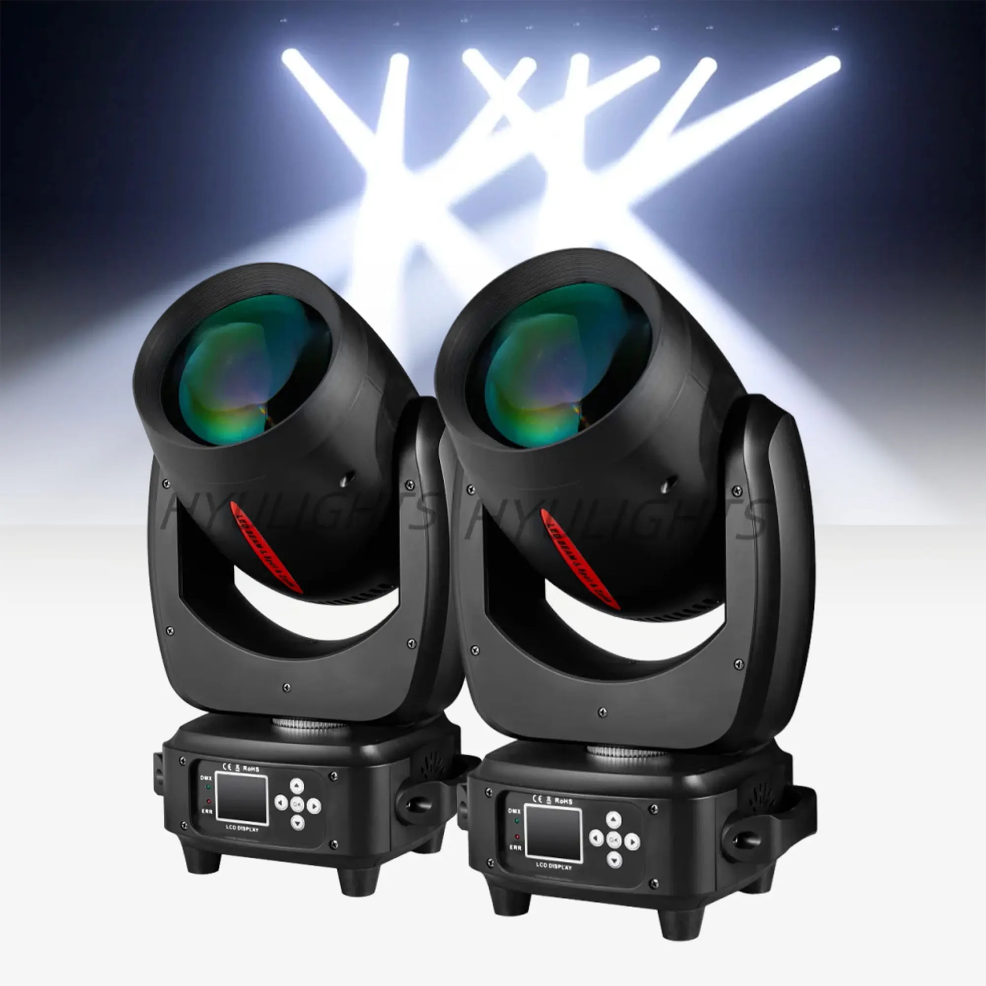 2PCS 180W Beam Spot Zoom LED Moving Head Stgae Light 11 Colors 14 Gobos 14 Channels for Party KTV Concert DJ Disco Entertainment
