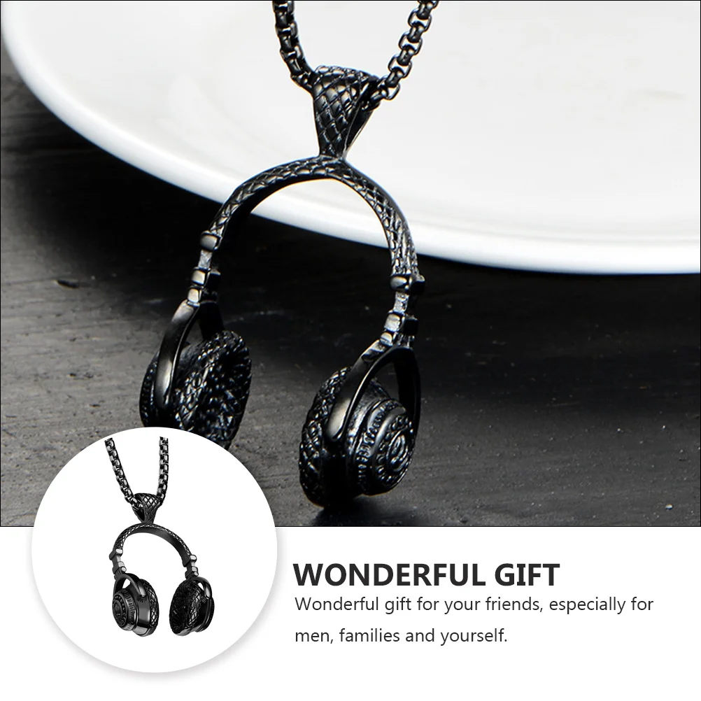 1pc Rock Music Decoration Pendant Necklace Men Titanium Men Neck Chain Steel Alloy Western Style Gifts