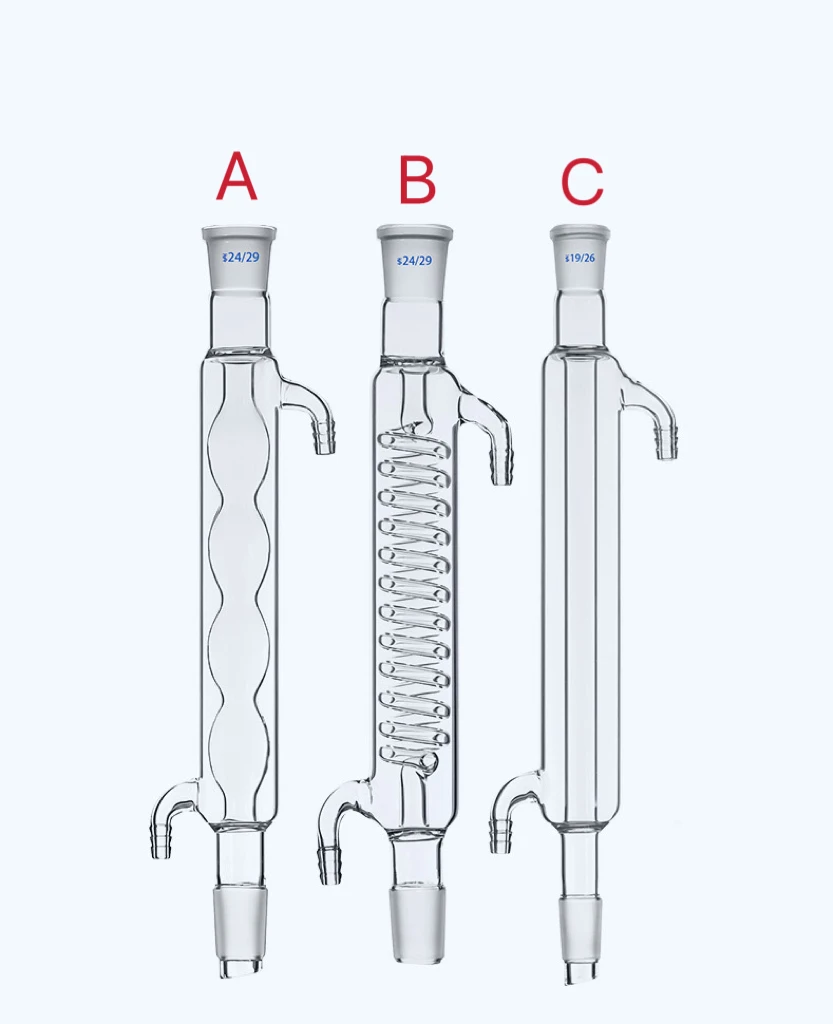 400mm 19/26 24/29 glass straight condenser tube spherical condenser tube serpentine condenser tube