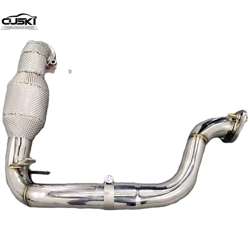 Quality Downpipe For Mercedes-Benz A35 AMG W177 2.0T 2021-2023 Stainless Steel Heat Shield Exhaust Downpipe without catalyst