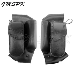 Motorcycle Left Right Saddlebag Guard Crash Bar Bag Water Bottle Cup Holder Fit for Harley Touring Road King Electra Glide