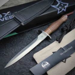 High hardness FX593, outdoor Straight Knife camping Tactical Hiking Survival EDC tool, men's gift belt Kydex sheath