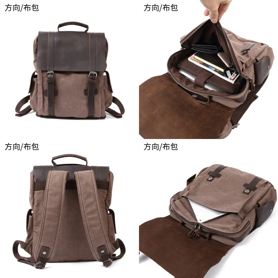 

【Новый стиль】Мужской рюкзак в стиле ретро, мужской деловой повседневный рюкзак для путешествий на короткие расстояния, модный и вместительный рюкзак для ноутбука.
