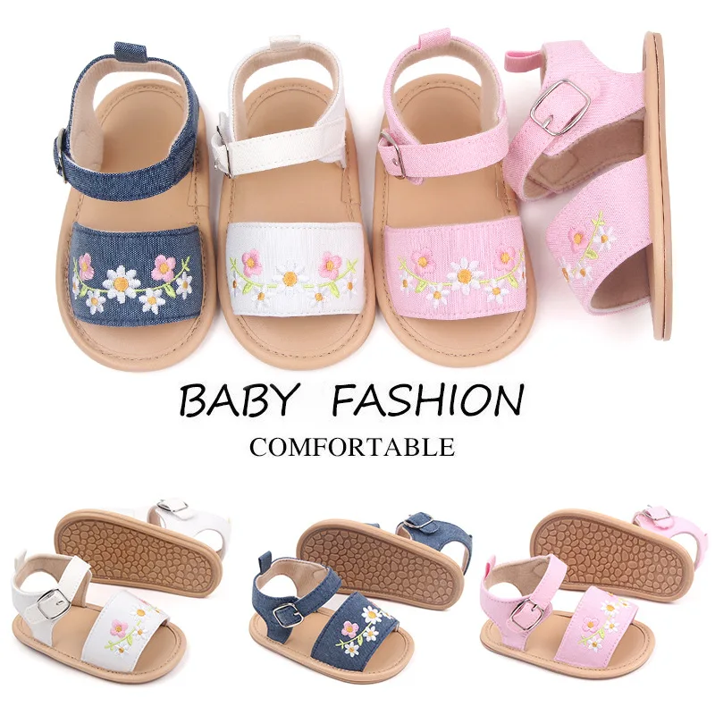 Soft Sole Anti Kick Kid Baby Sandals Embroidered Flower Rabbit Cartoon Infant Sandal Breathable Boy Girl Children Sports Sandals