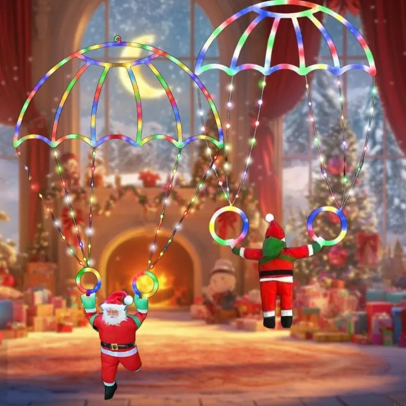 弦楽装飾ライトクリスマスパラシュートパラシュートライトホリデー照明ポーチガーデンウェディングアウトドアデコレーションkxre