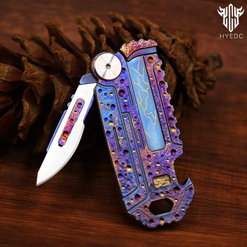 Star Sky Multifunctional Titanium Alloy Keychain Men's Waist Hanging Car Key Chain Mini EDC Portable Unboxing Pocket Knife