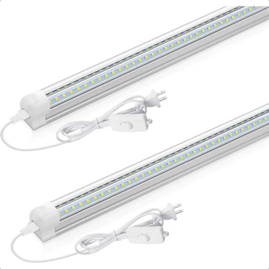 CNSUNWAY LED Shop Light 2FT 20W 3000LM 3000K Warm White T8 LED Tube Lights Ceiling and Utility Shop Lights Linkable Light Fixtu