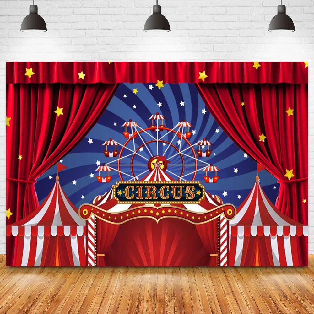 Circo palco pano de fundo foto do bebê festa de aniversário balão decoração fotografia recém-nascido adereços carnaval fundo banner estúdio