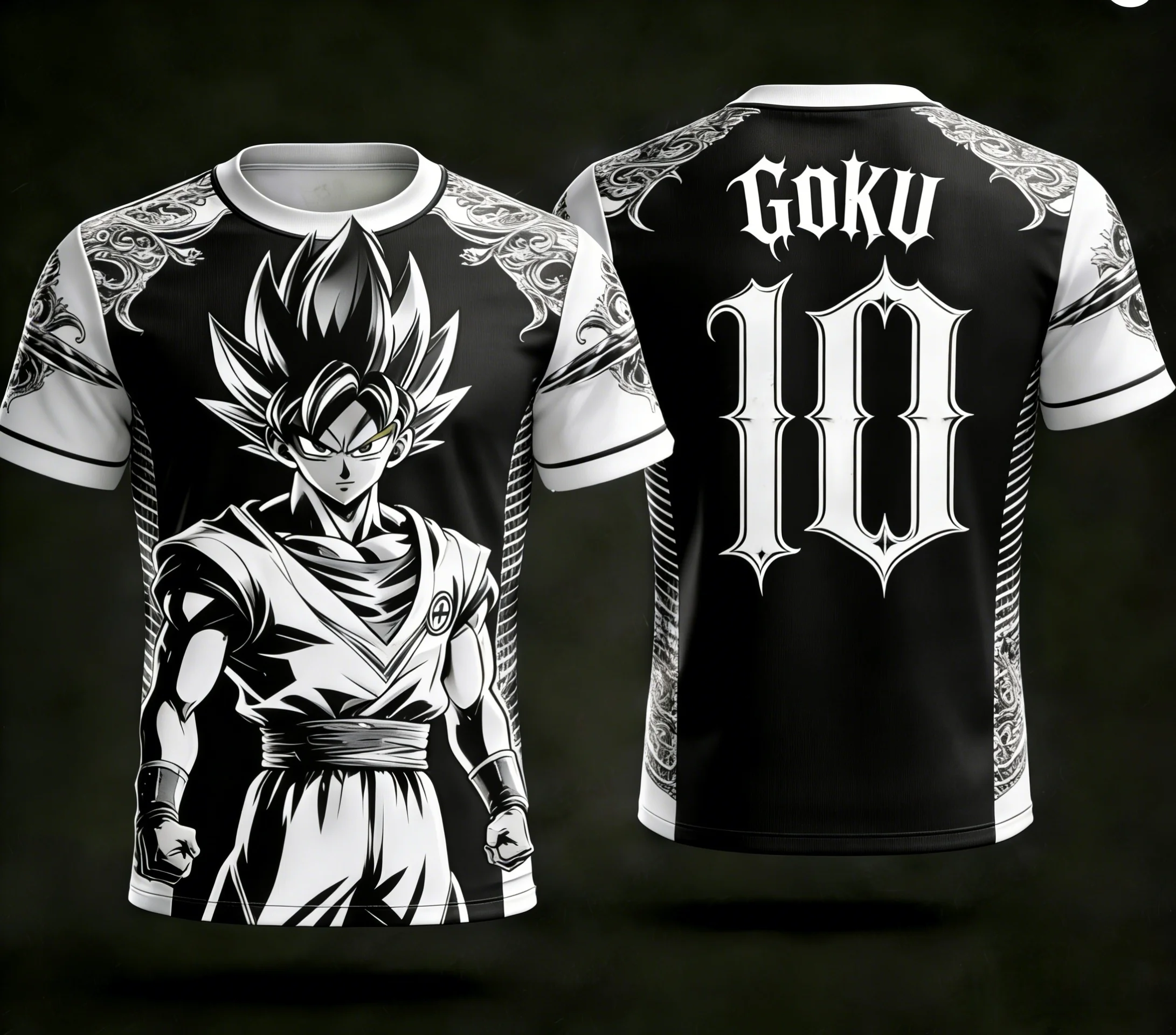 2026 Dragon Ball 3D Print AI Goku 10 Jersey Parent-child Set S-6XL 90cm-160cm Casual Sports Wear