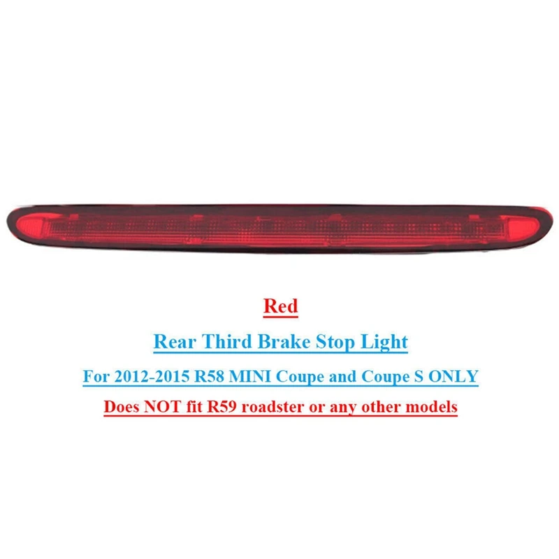 Car High Mount Brake Light Fit For BMW R58 MINI Coupe And Coupe S 2012-2015 63252758940 Black