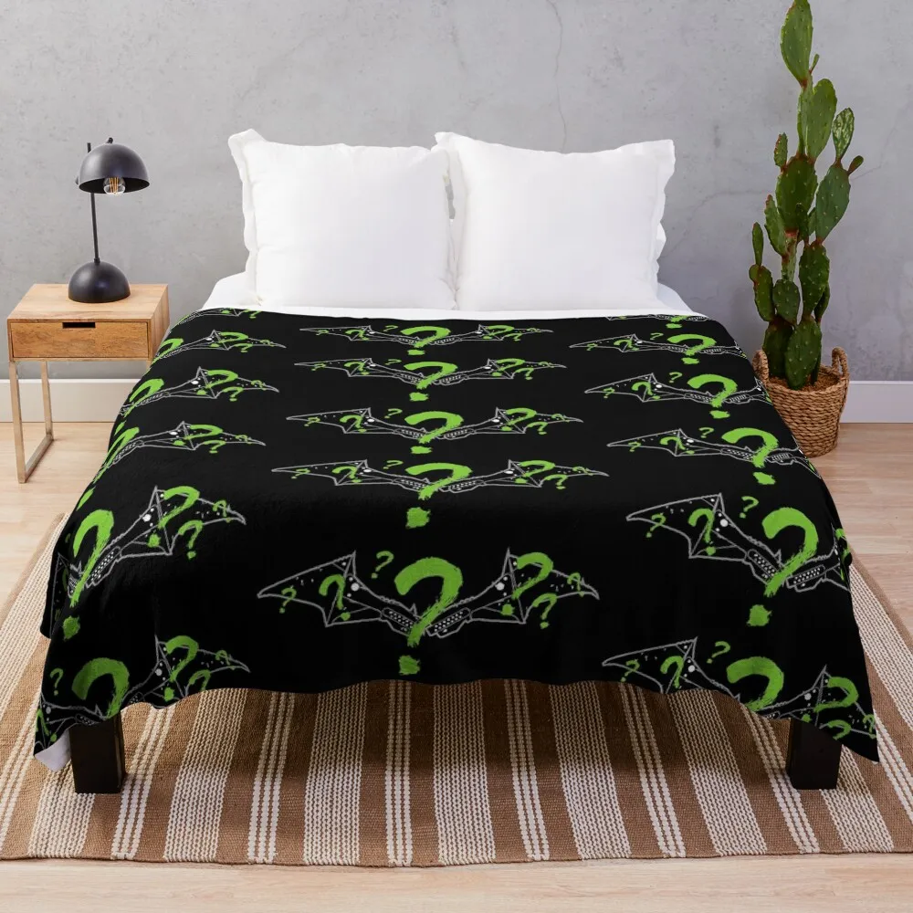 

Riddle Me This Throw Blanket Cute Plaid Plush decorative Blankets
