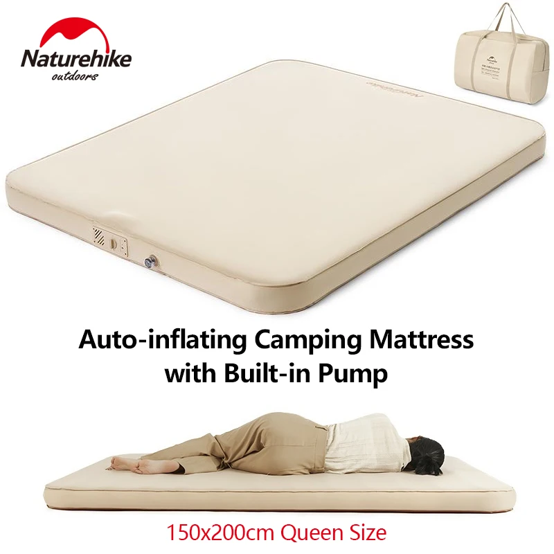 

Naturehike 11cm Automatic Inflatable Mattress Outdoor Camping Double Bed Mat Sleeping Pad with Built-in Air Pump Probable 1.5x2m