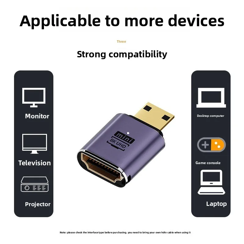 HDMI to micro/mini converter HDMI extender 8K@60HZ video miniHDMI adapter