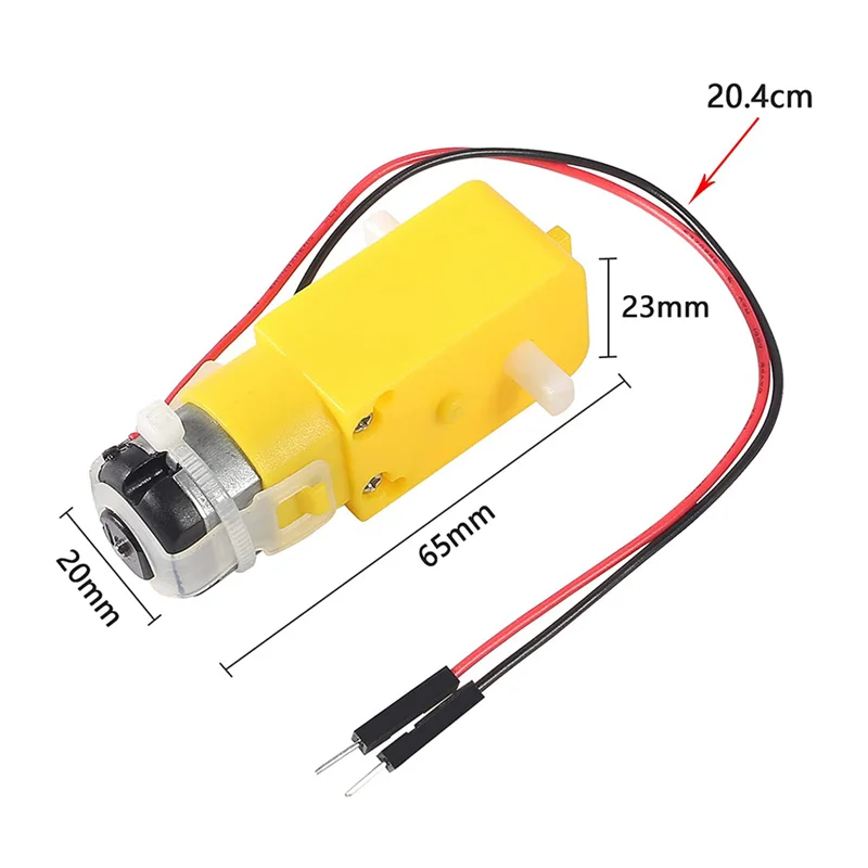 4pcs TT Motor Smart Car Robot Gear Motor Wheel Kit 3-6V DC Electric Gear TT Motor L Shape Dual Shaft Intelligent for Robot Car