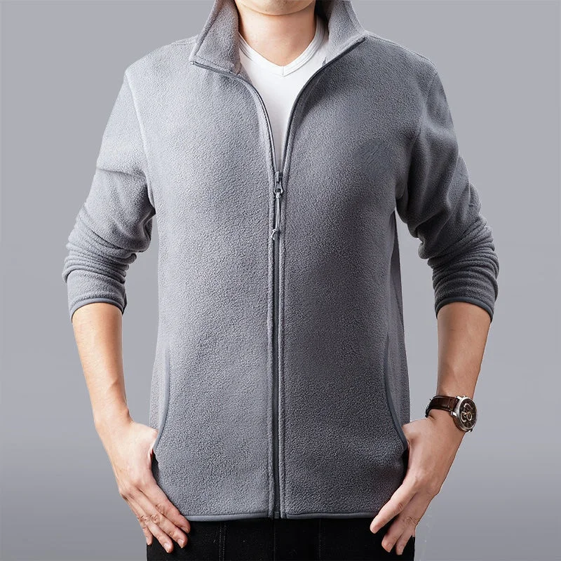 Men's Jacket Slim Fleece Tactical Sweater Casual Turn-Down Collar Zipper Solid Jacket Male veste Warm Winter Coat men's clothing