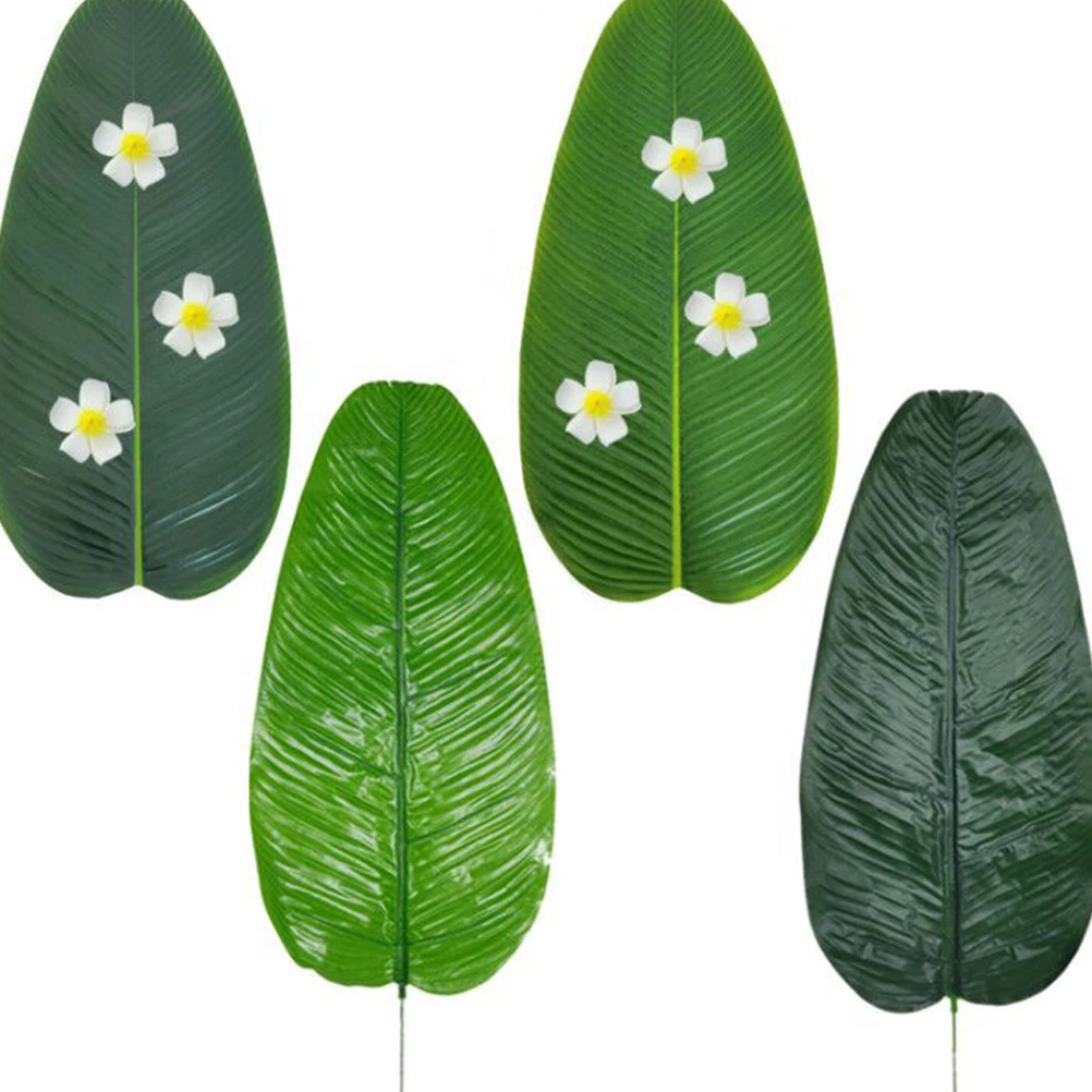 

5pcs Artificial Canna Leaves Green Boneless Banana Leaf For Hawaiian Party Wedding Decor Plastic Plants Party Leaf