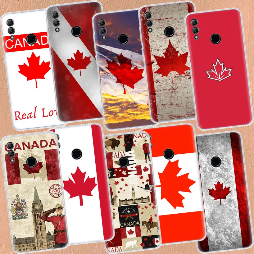 Canada Maple Leaf Flag Silicon Call Phone Case For Honor 50 20 Pro 10i 9 Lite 9X 8A 8S 8X 7S 7X 7A Huawei P Smart Z 2021 Y5 Y6 Y