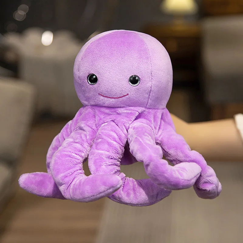 Hand Puppet Purple Octopus With Open Mouth Stuffed Plush Toy