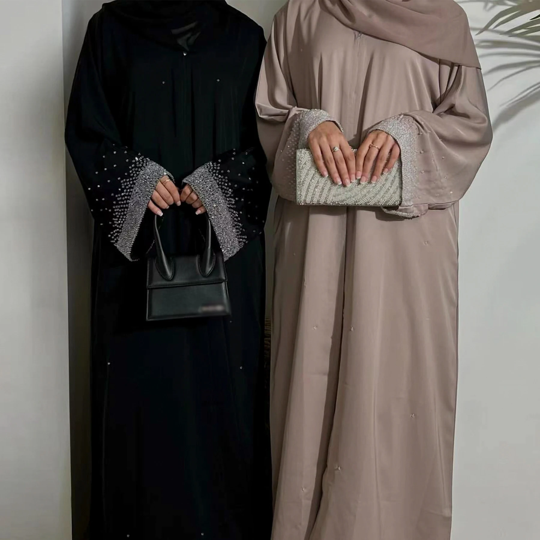 Luxury Dubai Abayas Nida Diamond Kimono Open Abaya for Women Muslim Dress Ramadan Eid Kaftan Islam Jalabiya Caftan Marocain Robe