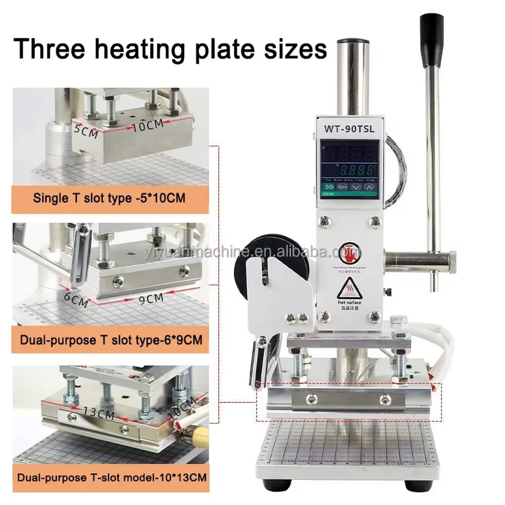 Hot Foil Stamping Bronzing Machine Manual Embossing Pressing Printer With Positioning Slider Holder For PVC Leather