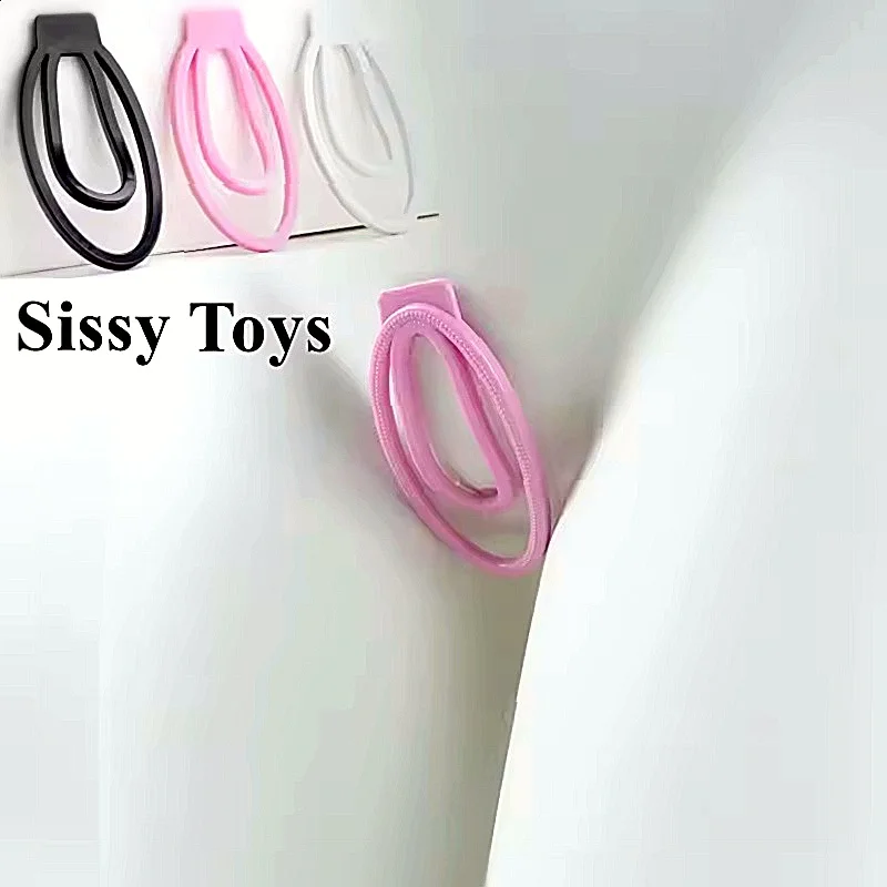 ألعاب الكبار أجهزة العفة ذكر سيسي قفص القضيب النايلون المدرب كليب العفة قفص قفل حلقة القضيب عبودية الانتصاب الجنس لعب #1