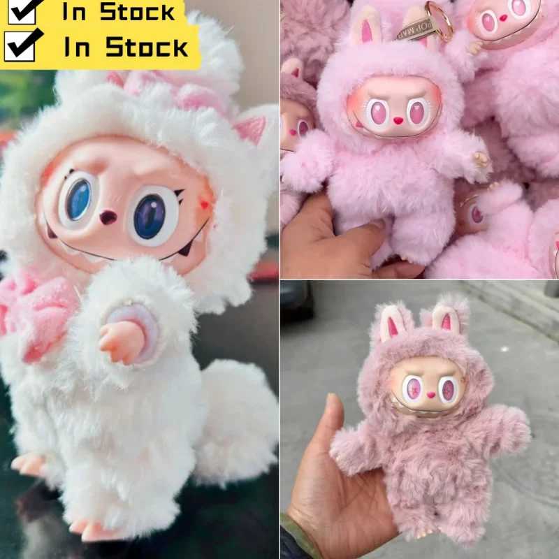 

1:1 Реплика аниме Monster Labubu Serie Pink Angel Zimomo, виниловая кукла ручной работы с лицом, подвеска, милая игрушка, украшение, подарки на рабочий стол