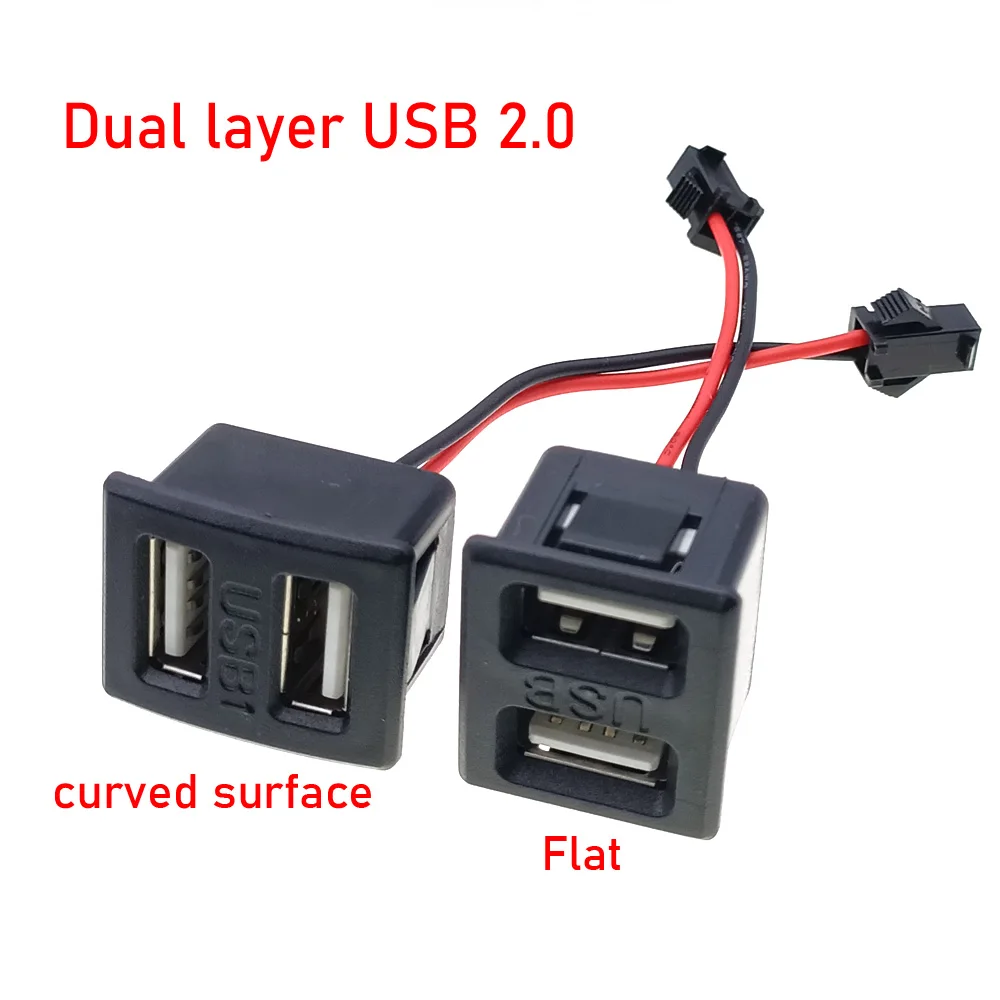 Double Layer USB 2.0 Female Base Socket Female USB Lamp Charging Socket Power Socket And AC 100V-240V/265V Connection Adapter