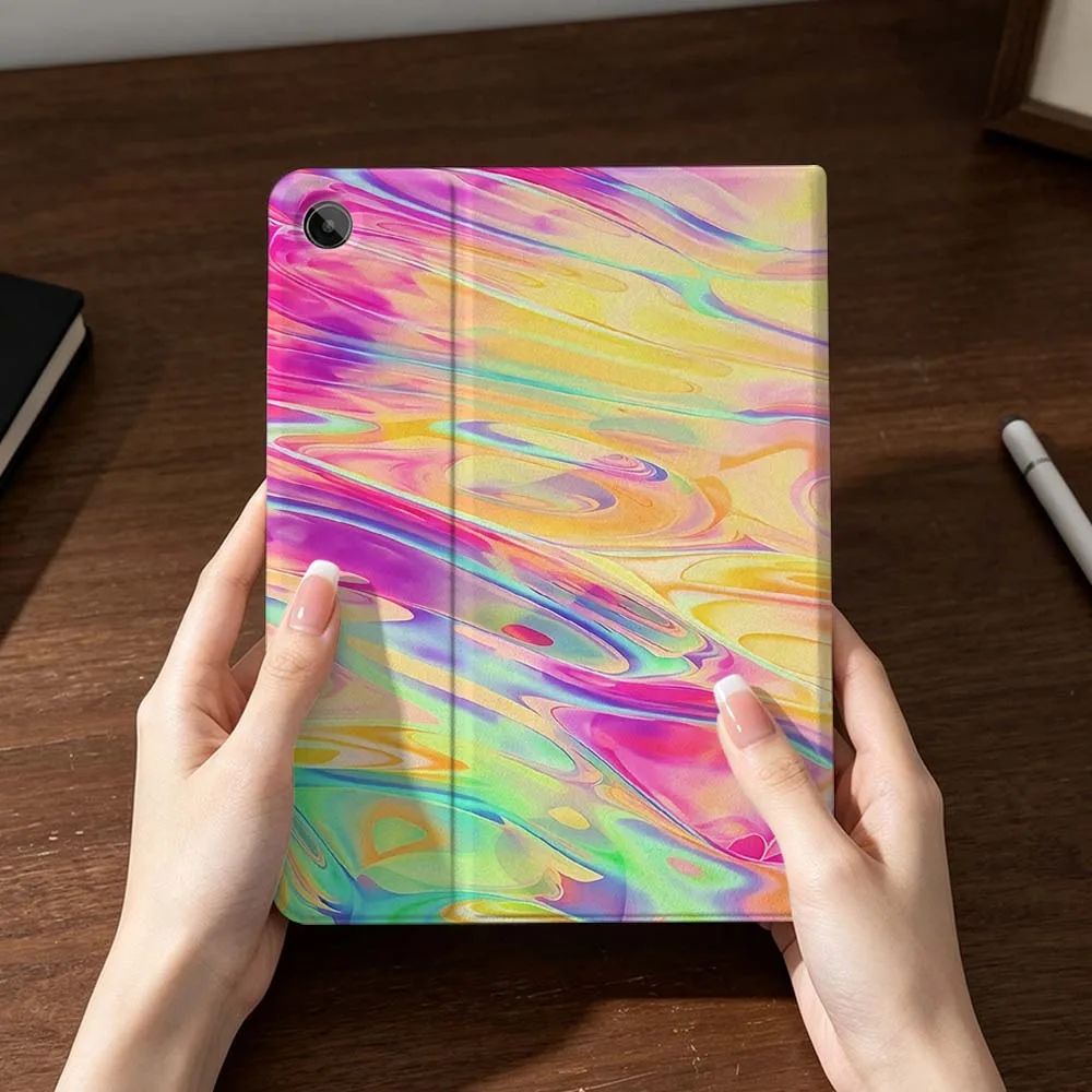 Creative Marble Pattern Case For Samsung Galaxy Tab A7 A8 A9 A11 S6 S7 S8 S9 S10 S11 FE Plus Folding Automatic Sleep/Make Tablet