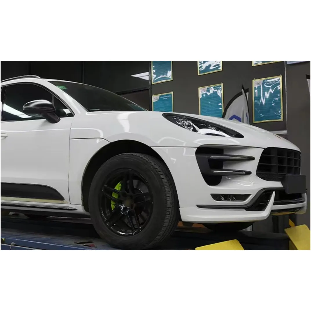 Car accessories for Porsche Macan to Turbo body kit TKT 2014-2017 front bumper grille front lip rear diffuser side skirts