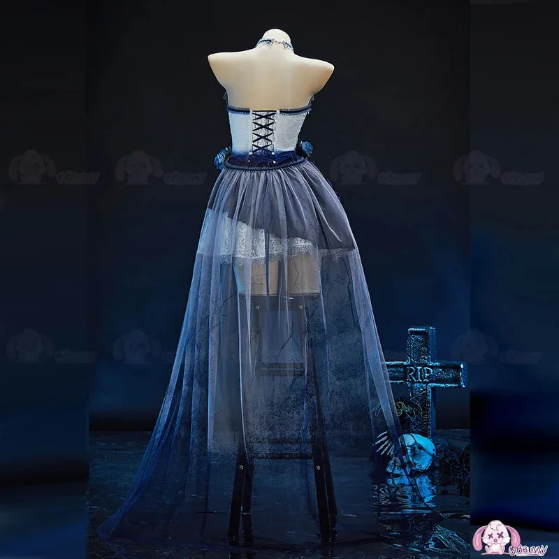 جثة تنكرية العروس إميلي تأثيري هالوين بدلة فاخرة غيبوبة شبح حفلة حتى المرأة Doujin القوطية فستان البدلة شعر مستعار يي ؛ 4