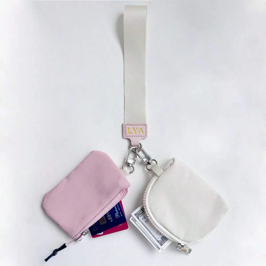 Personalisierte 2-teilige multifunktionale Nylon-Handgelenktasche mit Geldbörse, wasserdichte Doppeltaschen-Münzbörse – Detail 9