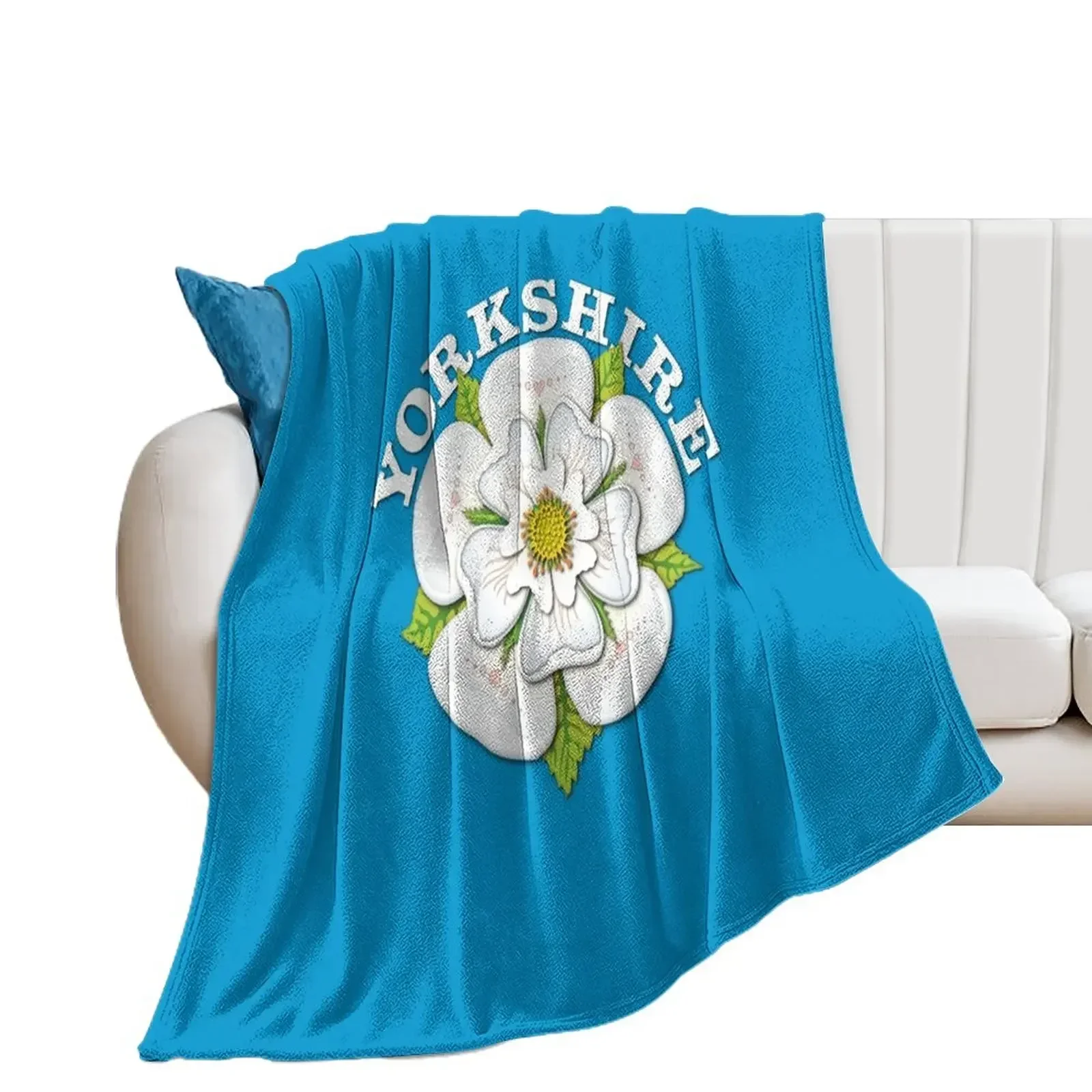 Tudor White Rose of Yorkshire Throw Blanket For Decorative Sofa Winter beds Blankets